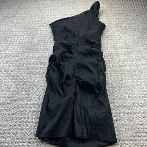 Jolie Dress Women Size 14 Black Ruffled Ruffles Cocktail Party One Shoulder